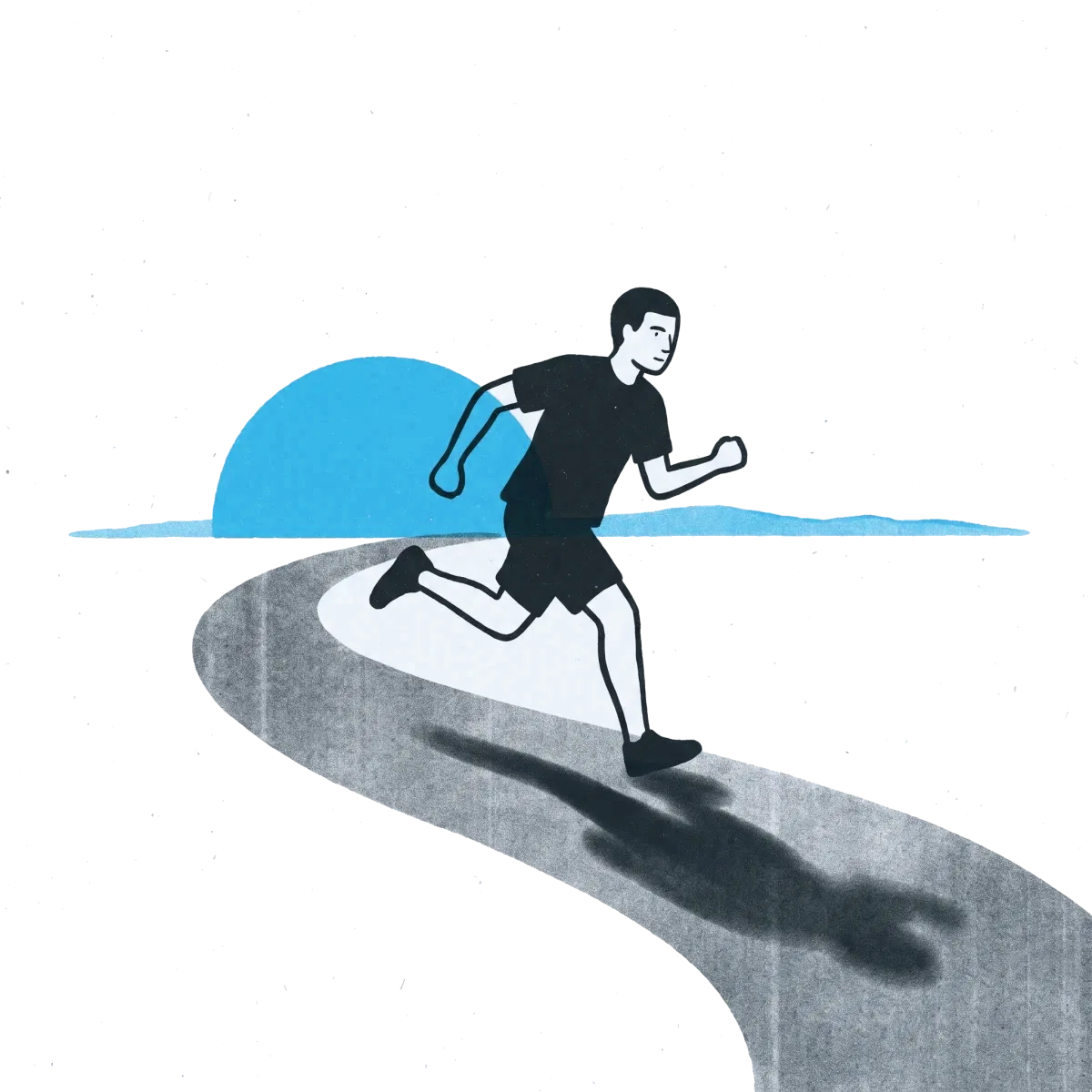 נער רץ לעבר הזריחה